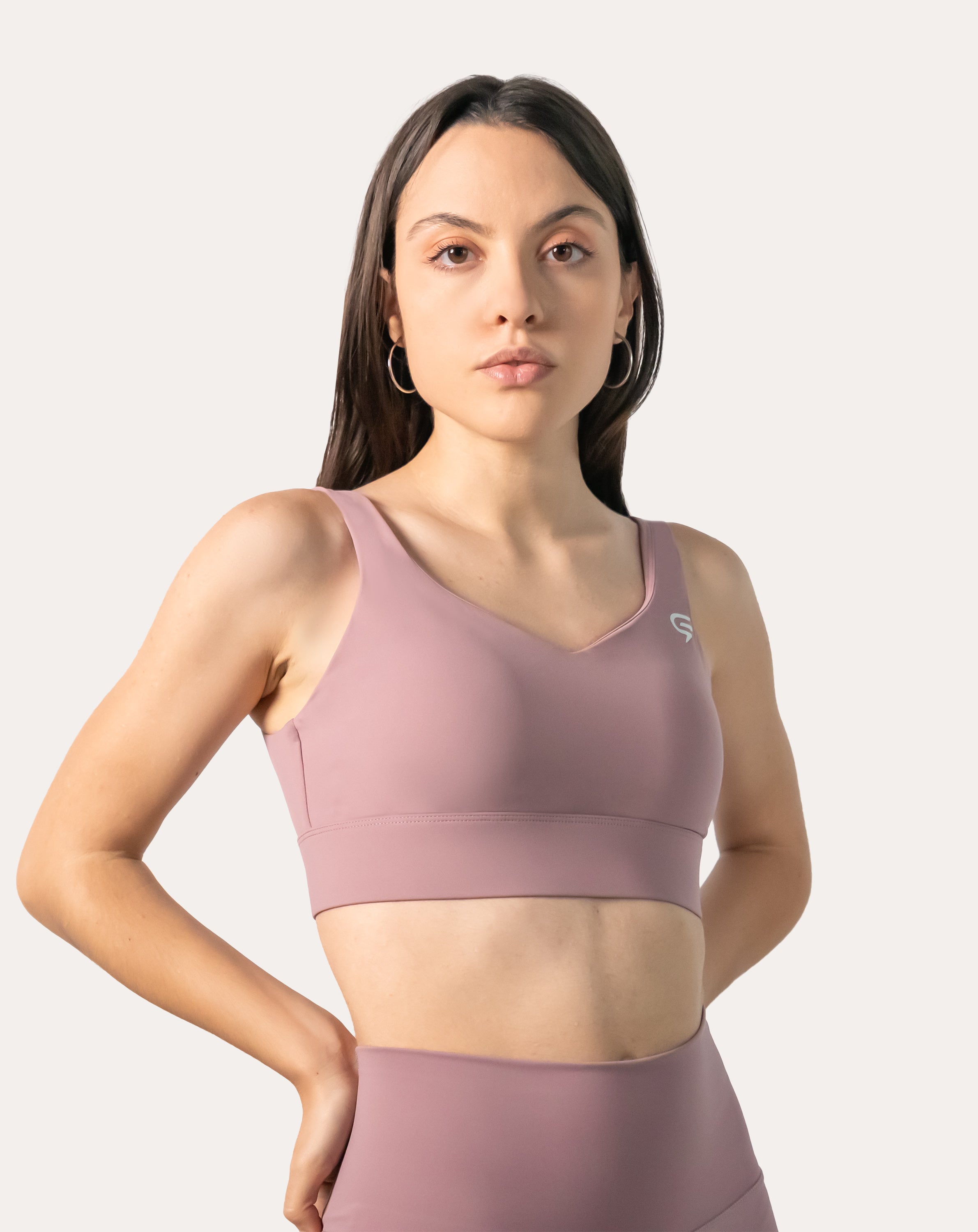 Adjustable Sports Bra | V-Neck Hook-Back Pink