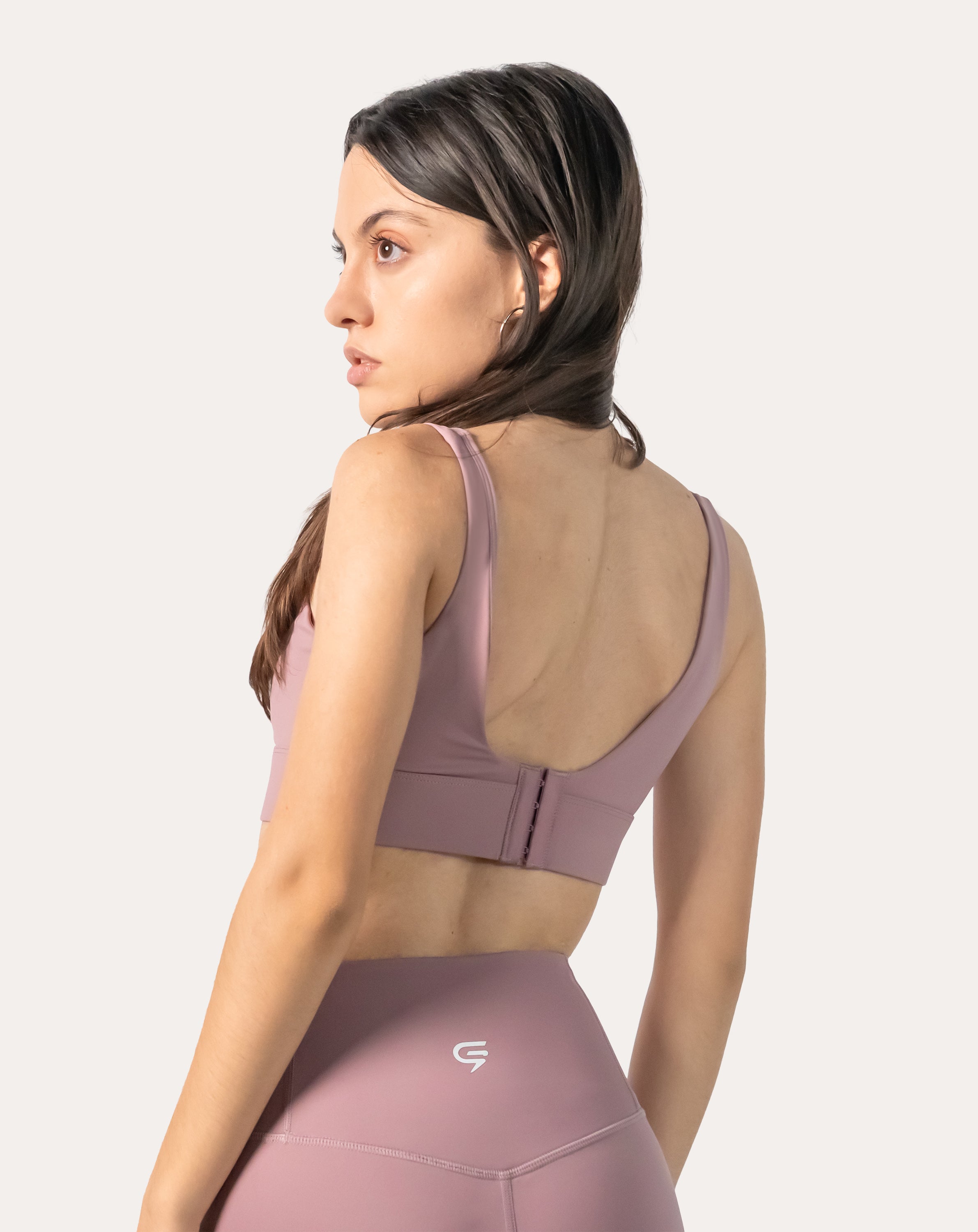 Adjustable Sports Bra | V-Neck Hook-Back Pink