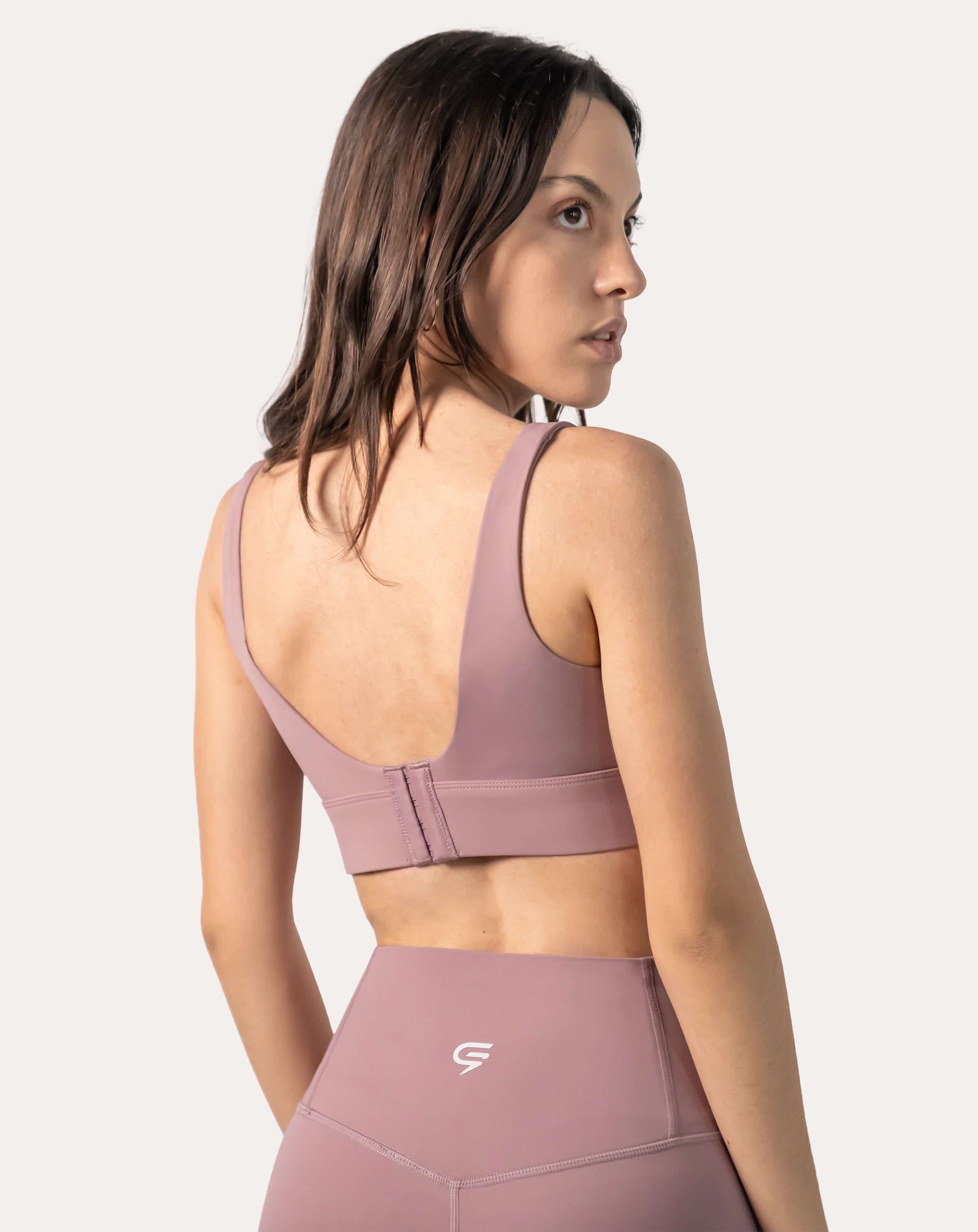 Adjustable Sports Bra | V-Neck Hook-Back Pink